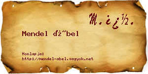 Mendel Ábel névjegykártya